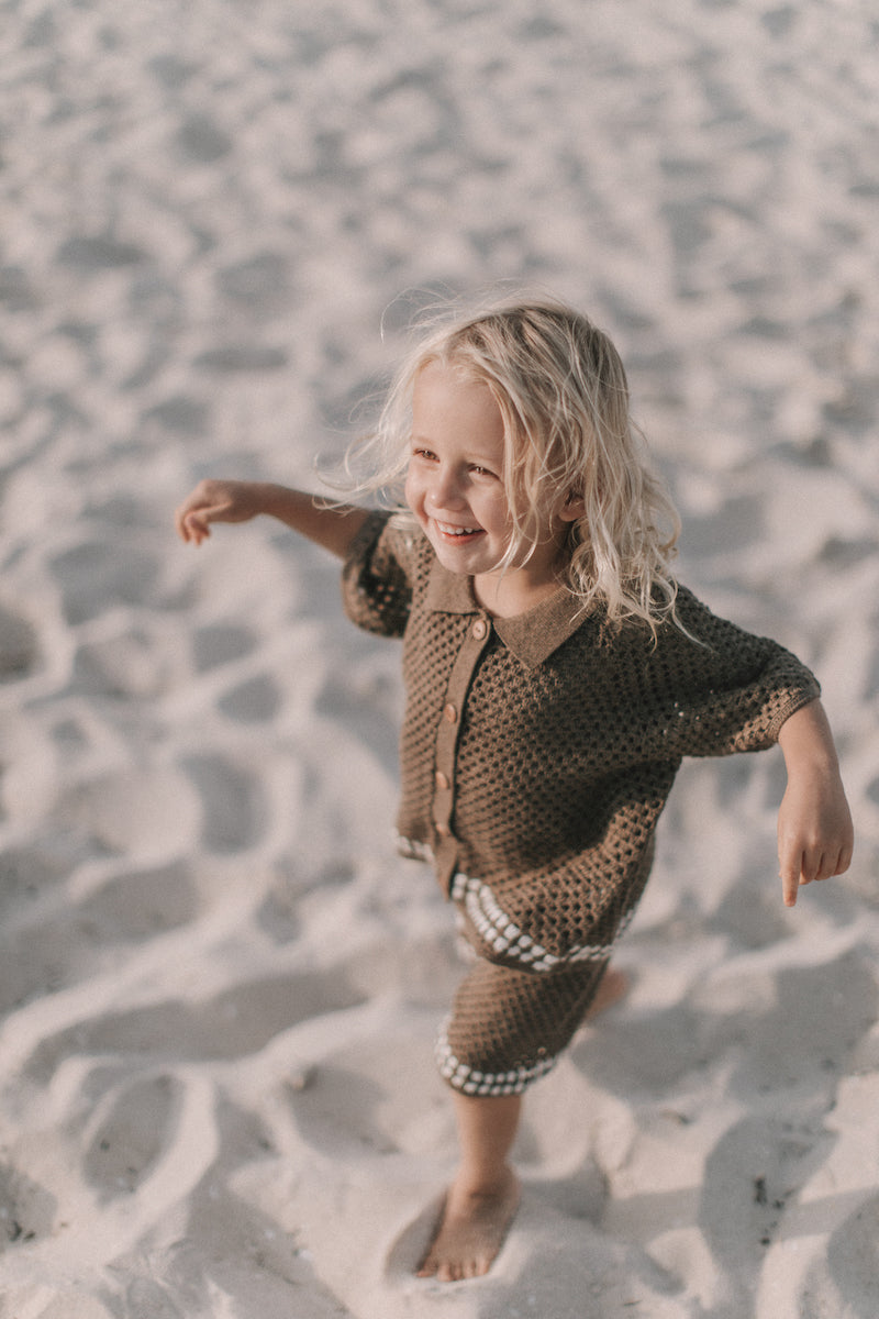 Hand Crochet Shorts - Mud