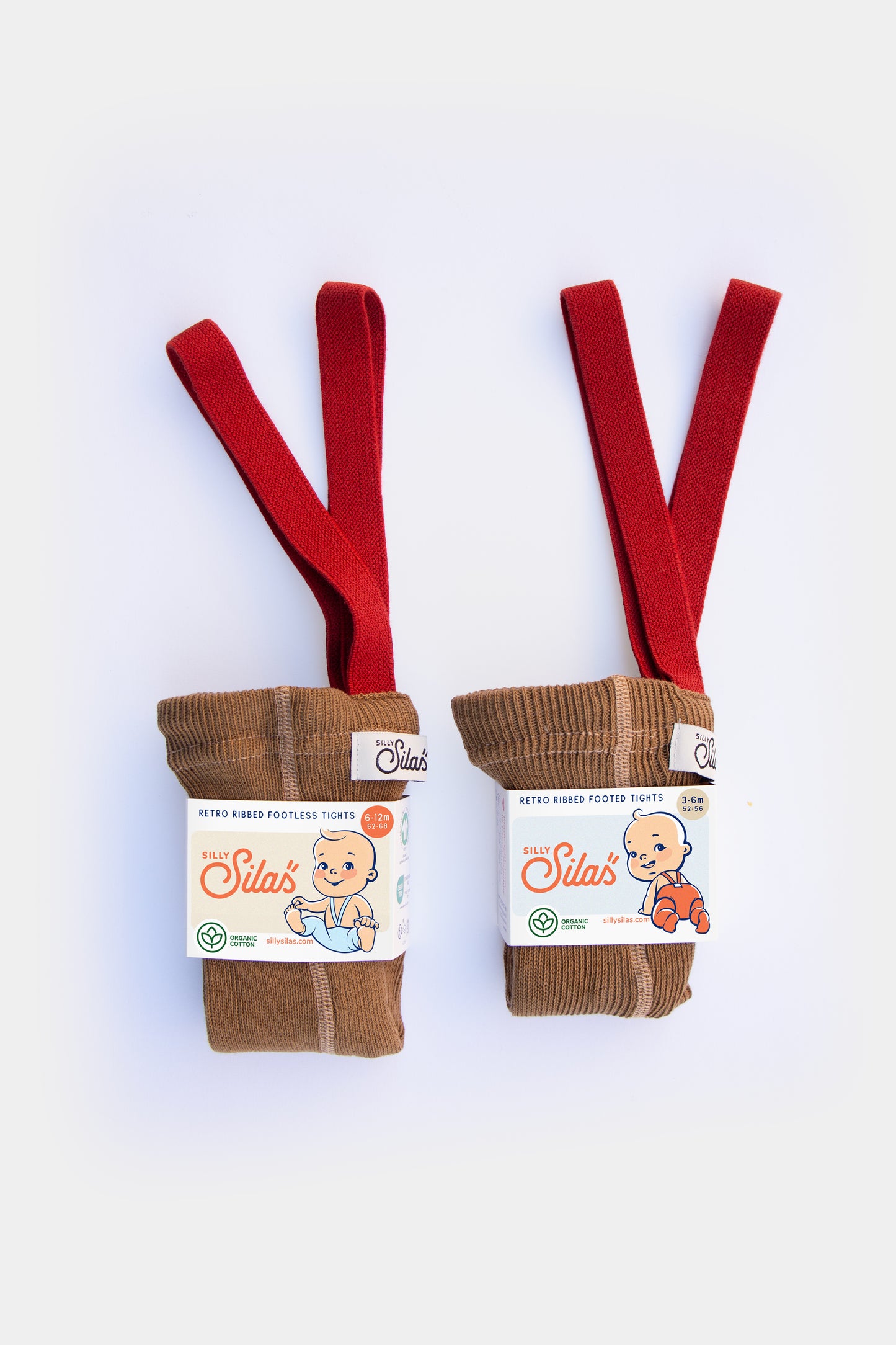 Retro Ribbed Suspender Tights_Acorn Brown x Maple Leaf