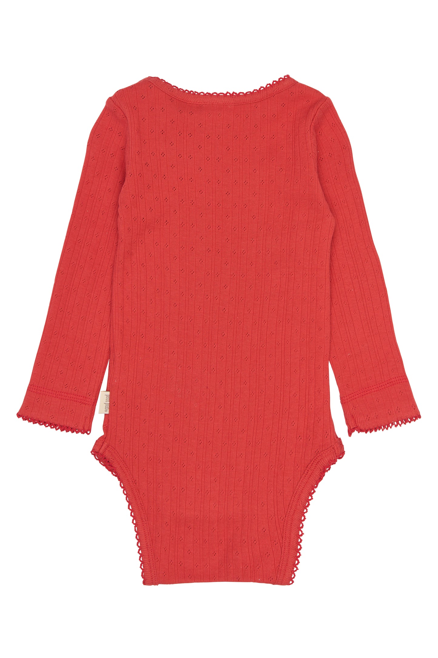 PPSuze L_S Pointelle Baby Body/Molten Lava Red
