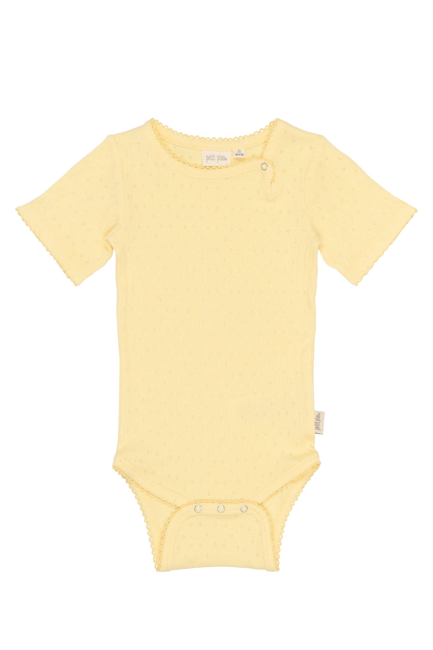 PPSuze S_S Pointelle Baby Body/Mellow Yellow