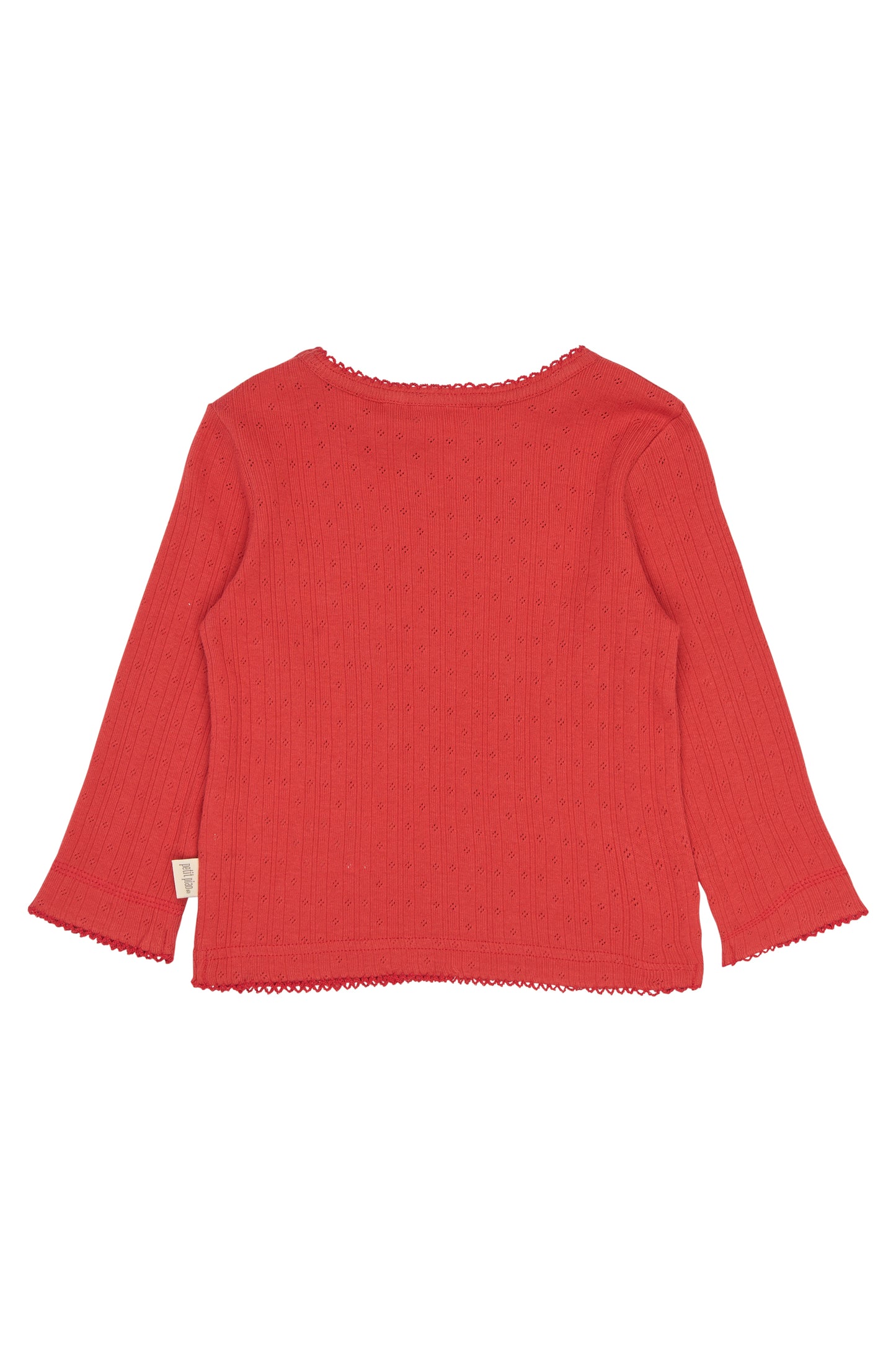 PPSuze L_S Pointelle Baby Tee/Molten Lava Red
