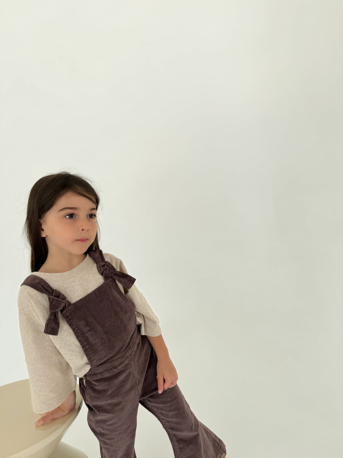 FARRAH FLARE OVERALL - BROWN CORD