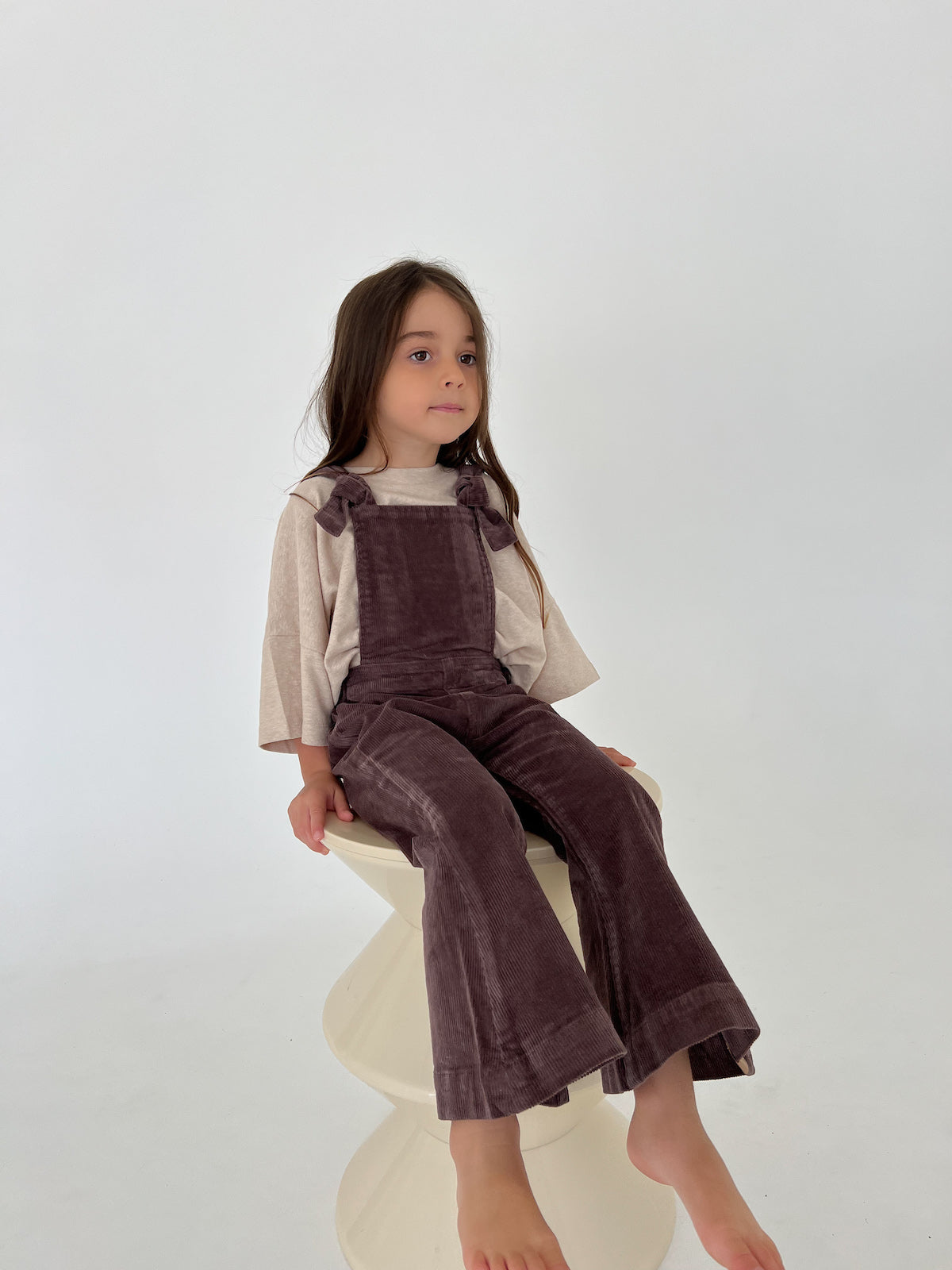 FARRAH FLARE OVERALL - BROWN CORD