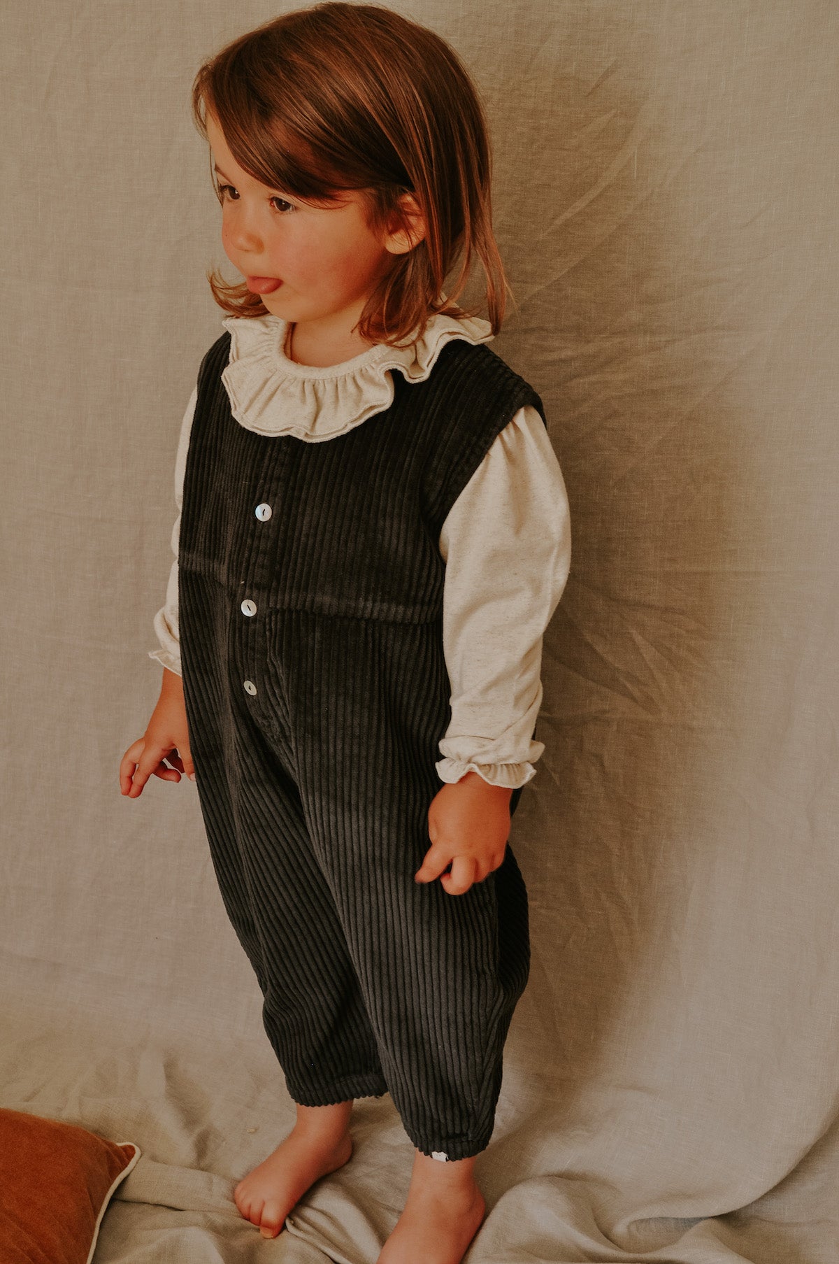 【Only 1 left】Sancho Jumpsuit Charcoal/Corduroy