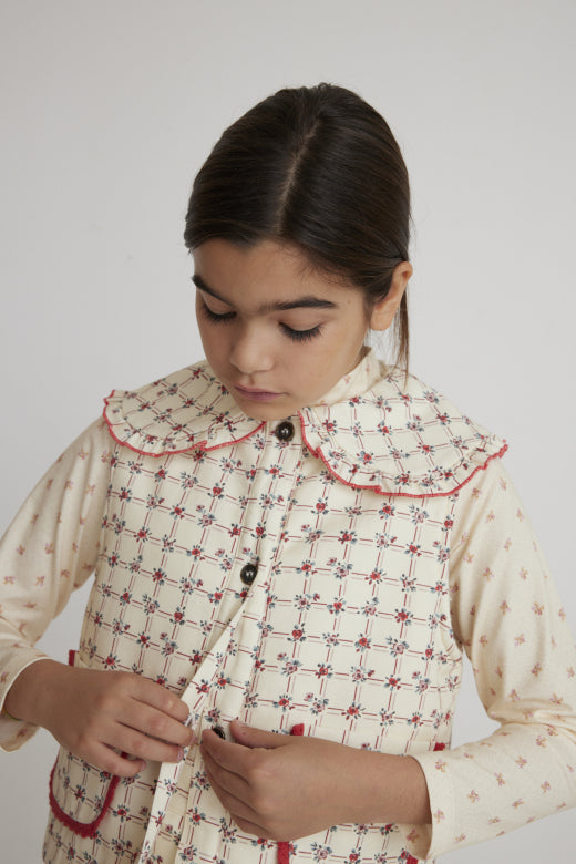 LISSY VEST/GEOMETRIC ROSES