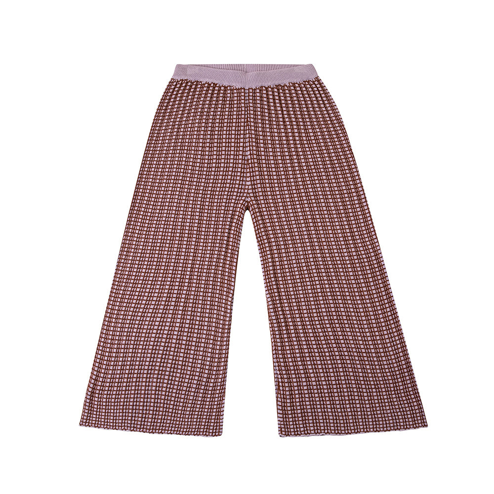 【Only 1 left】WIDE LEG TROUSERS (ANKLE LENGTH)/LIGHT MAUVE/CHOCO