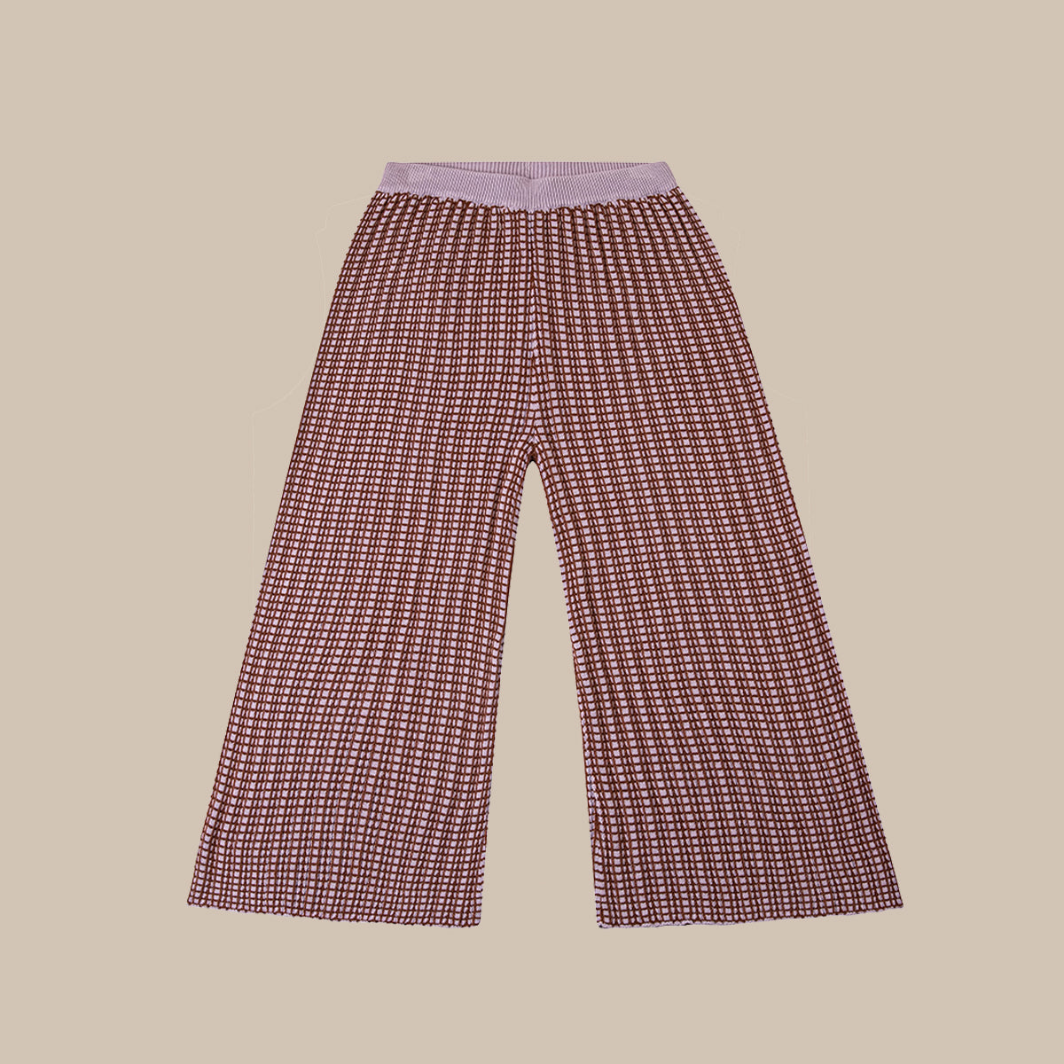 【Only 1 left】WIDE LEG TROUSERS (ANKLE LENGTH)/LIGHT MAUVE/CHOCO