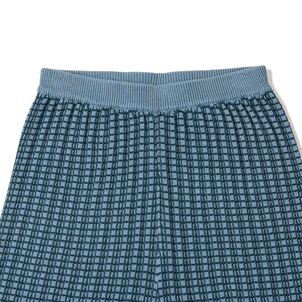 WIDE LEG TROUSERS (ANKLE LENGTH)/NAVY/GREYISH BLUE