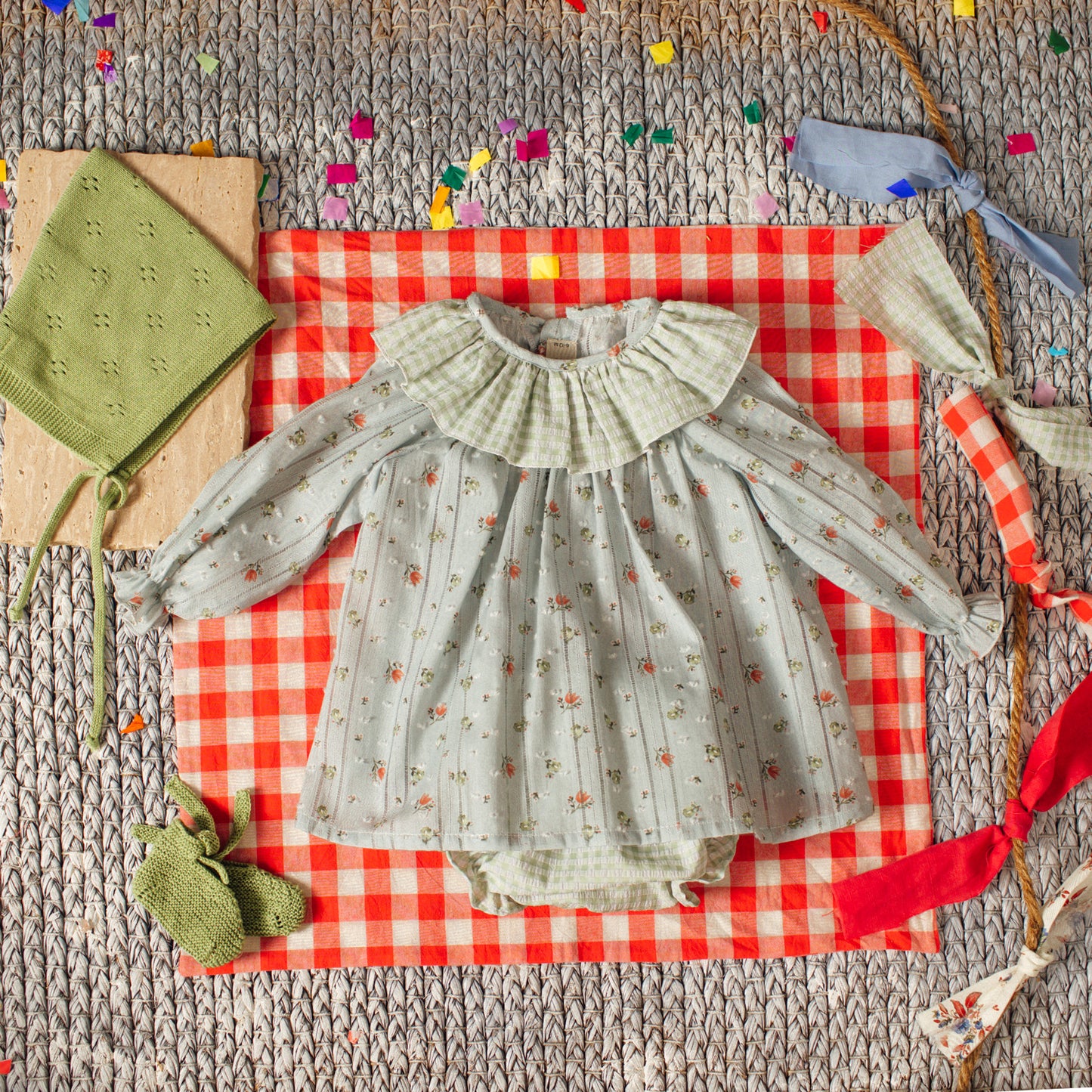 【Only 1 left】Vereda embroidery blouse&bloomer