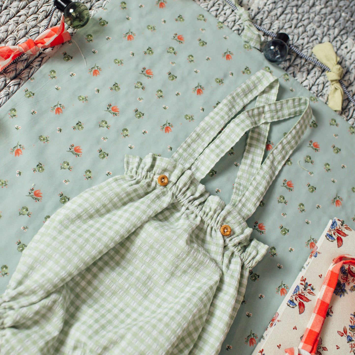 Green gingham straps bloomer