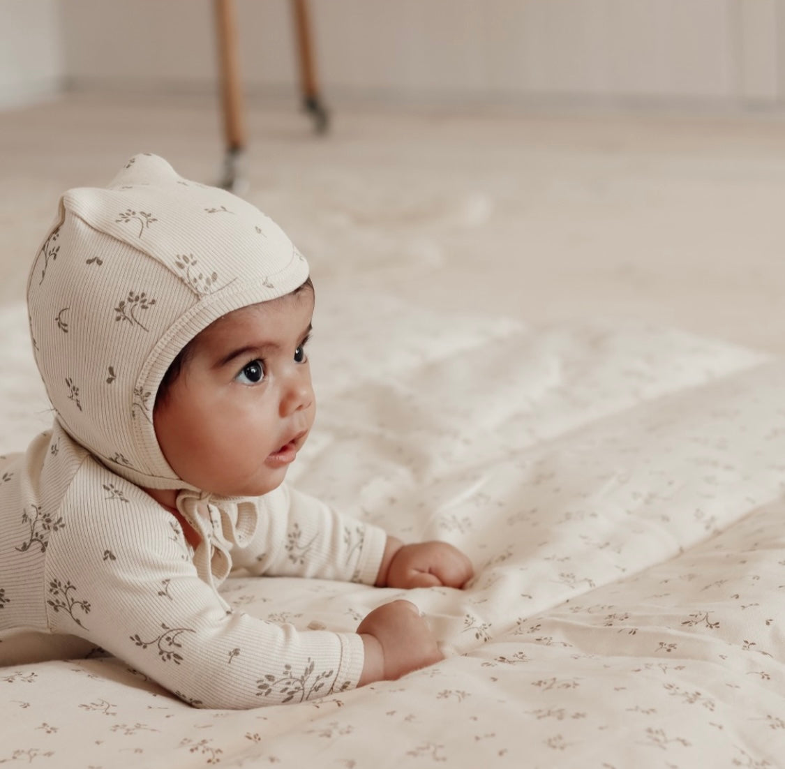 COEUR BABY bonnet/Secret garden Olive