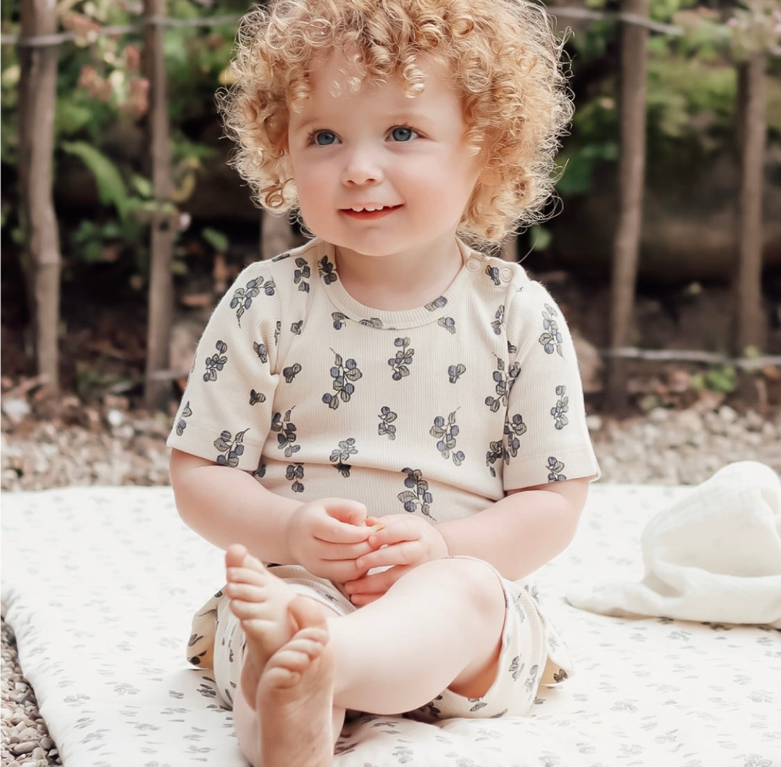 PERRY BABY BODY SS/Blueberry print