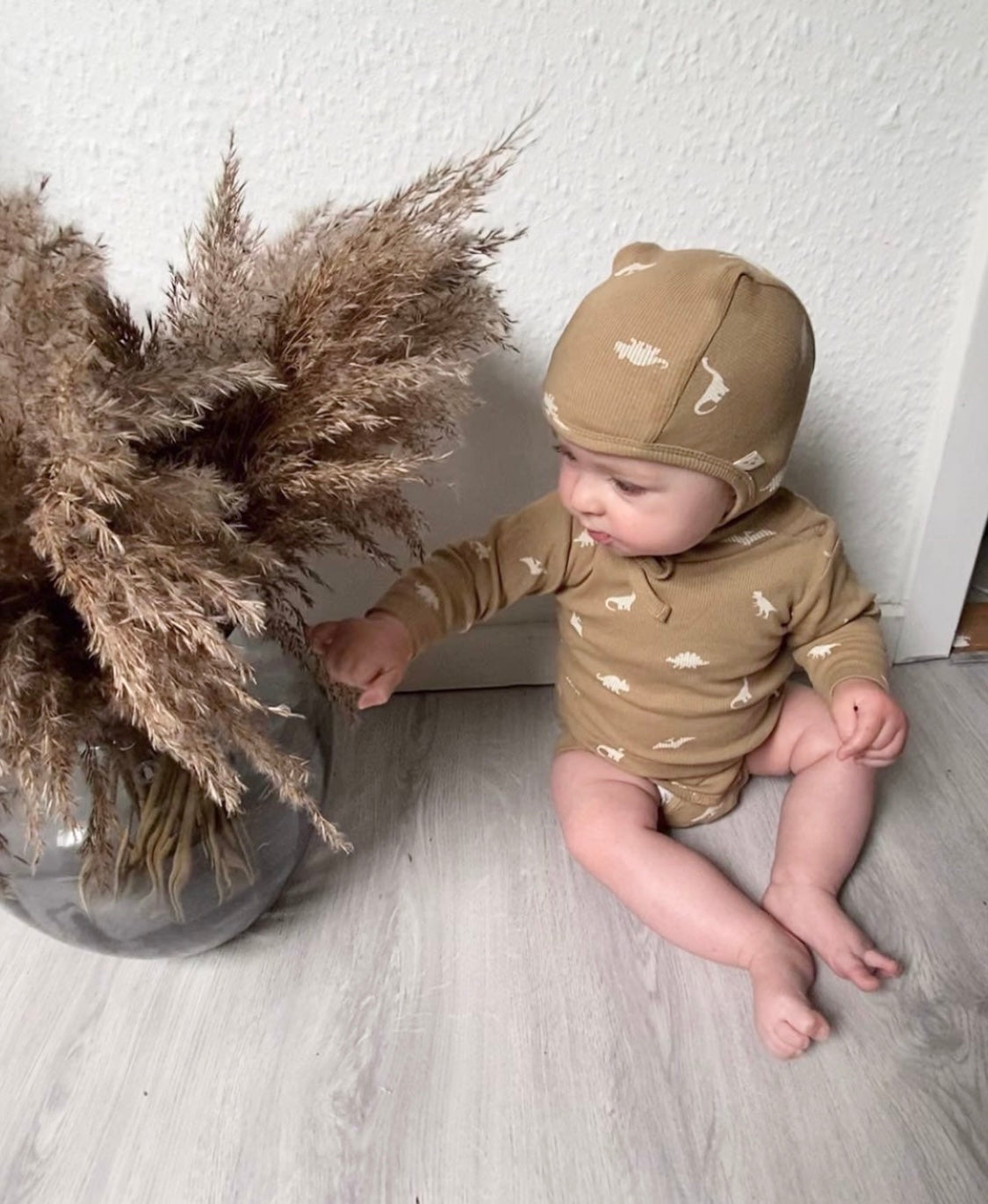 COEUR BABY bonnet/Dinosaur kelp