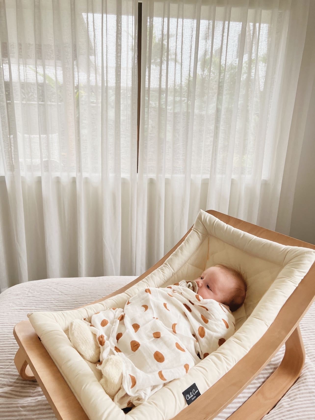 WRAP Bamboo Cotton /Brown Moon Phases (swaddle 2BUY10%OFF)
