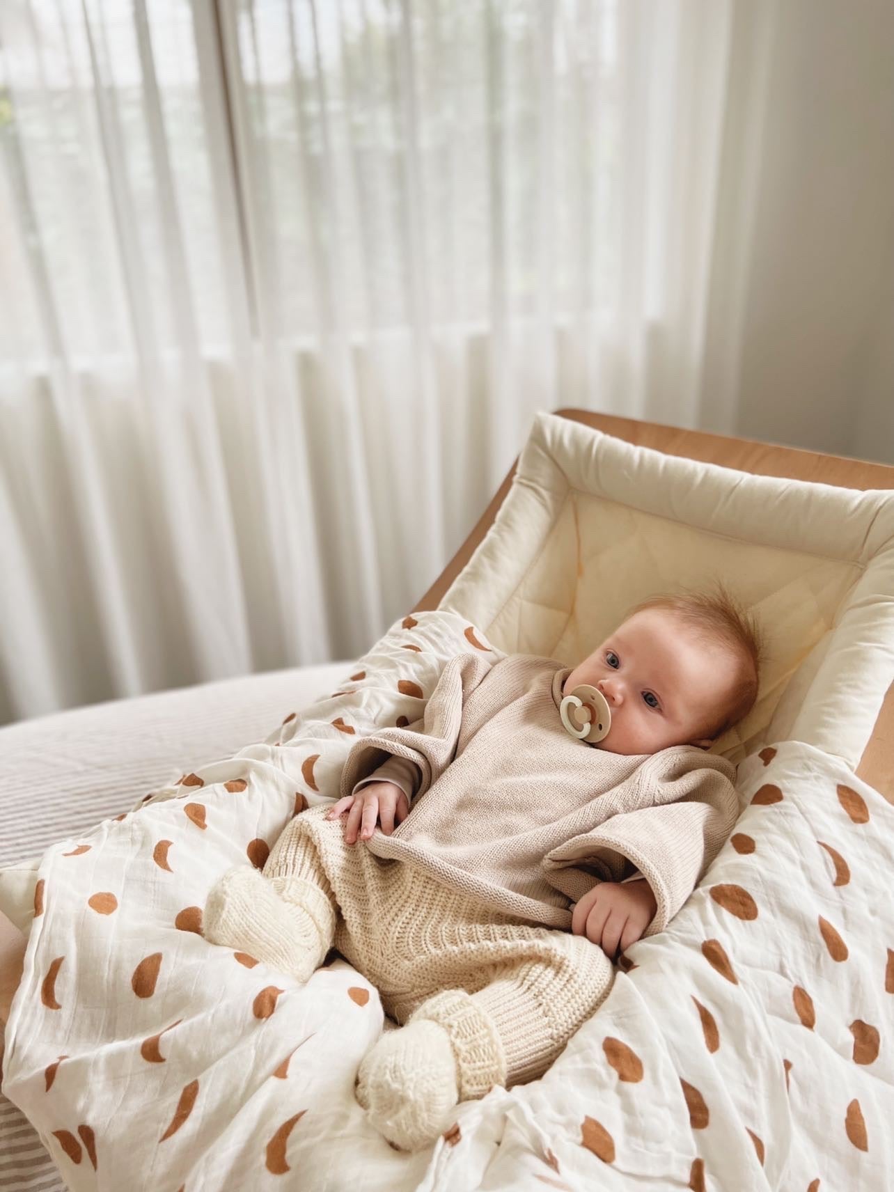 WRAP Bamboo Cotton /Brown Moon Phases (swaddle 2BUY10%OFF)