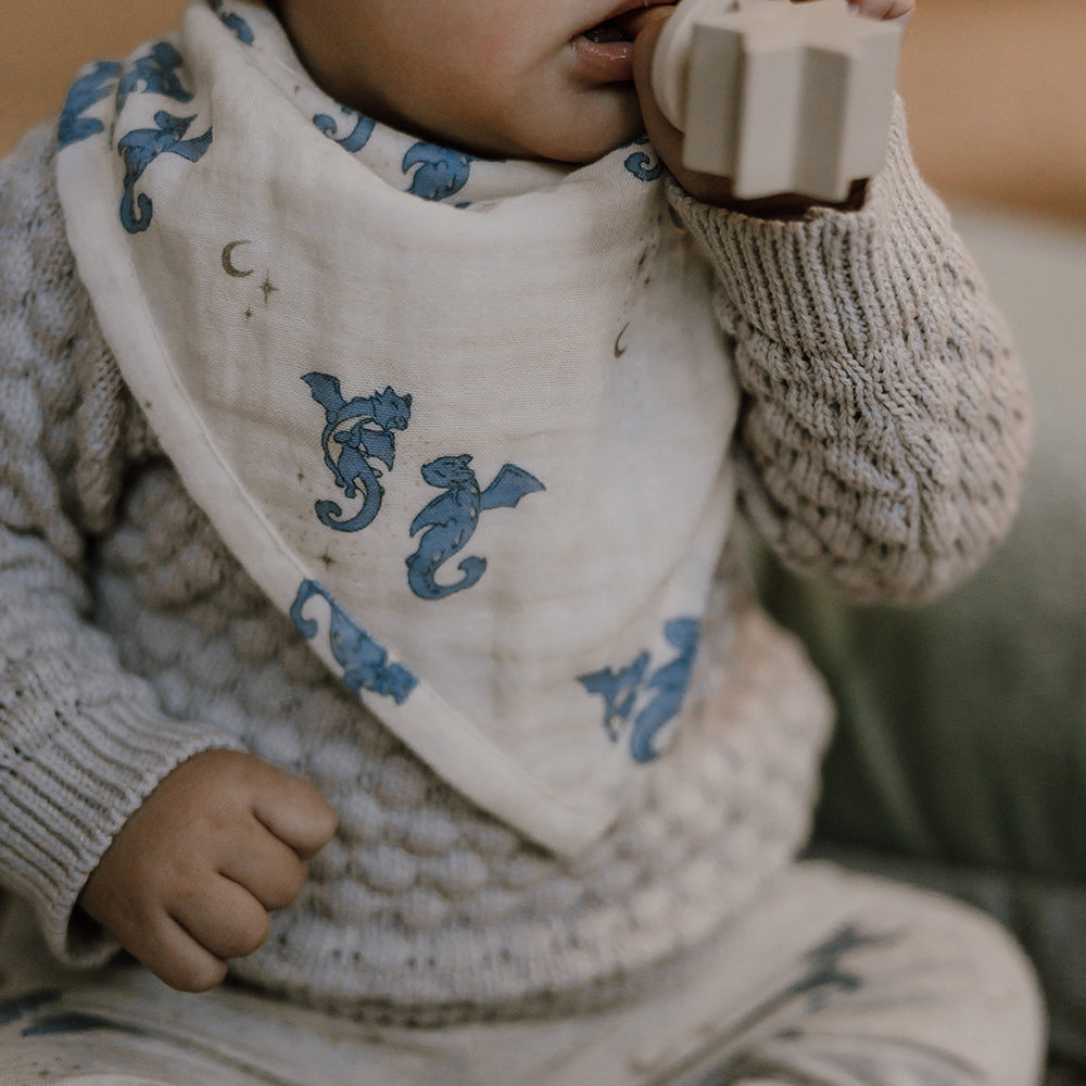 BANDANA BIB/Secret garden Cocoa