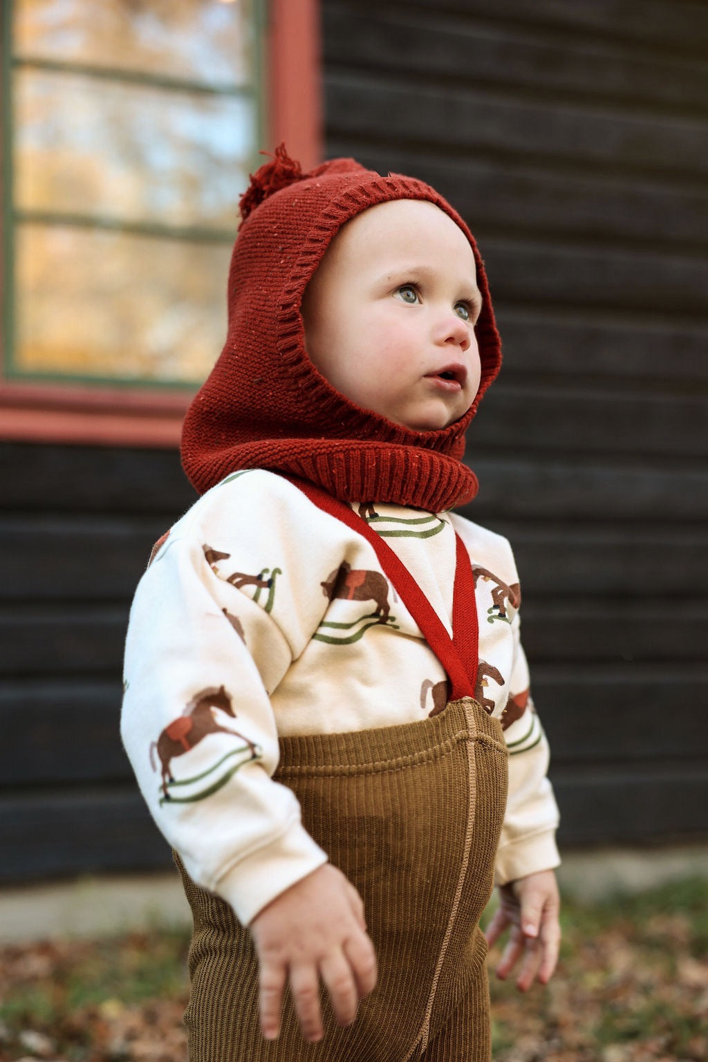 Retro Ribbed Suspender Tights_Acorn Brown x Maple Leaf