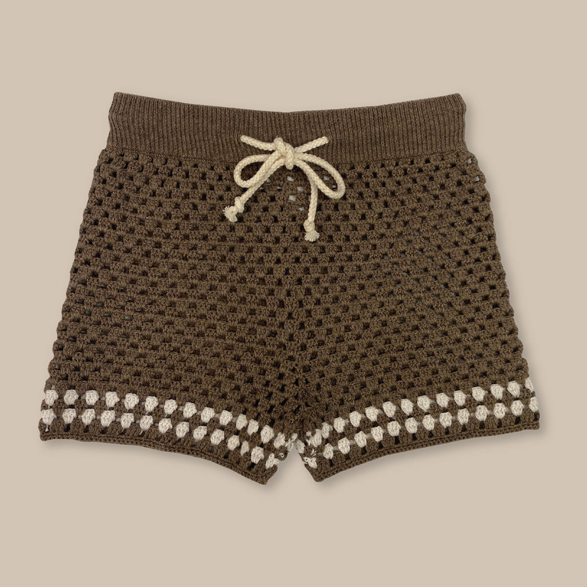 Hand Crochet Shorts - Mud