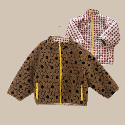 TEDDY BEAR  REVERSIBLE JACSKET/BROWN
