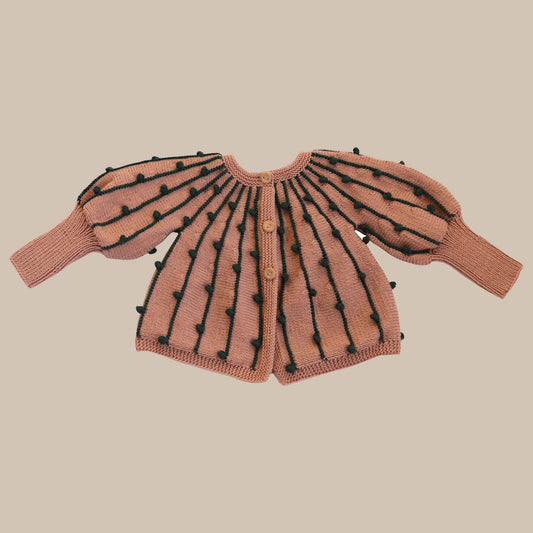 Marion Cardigan/Rose Quartz/Pine