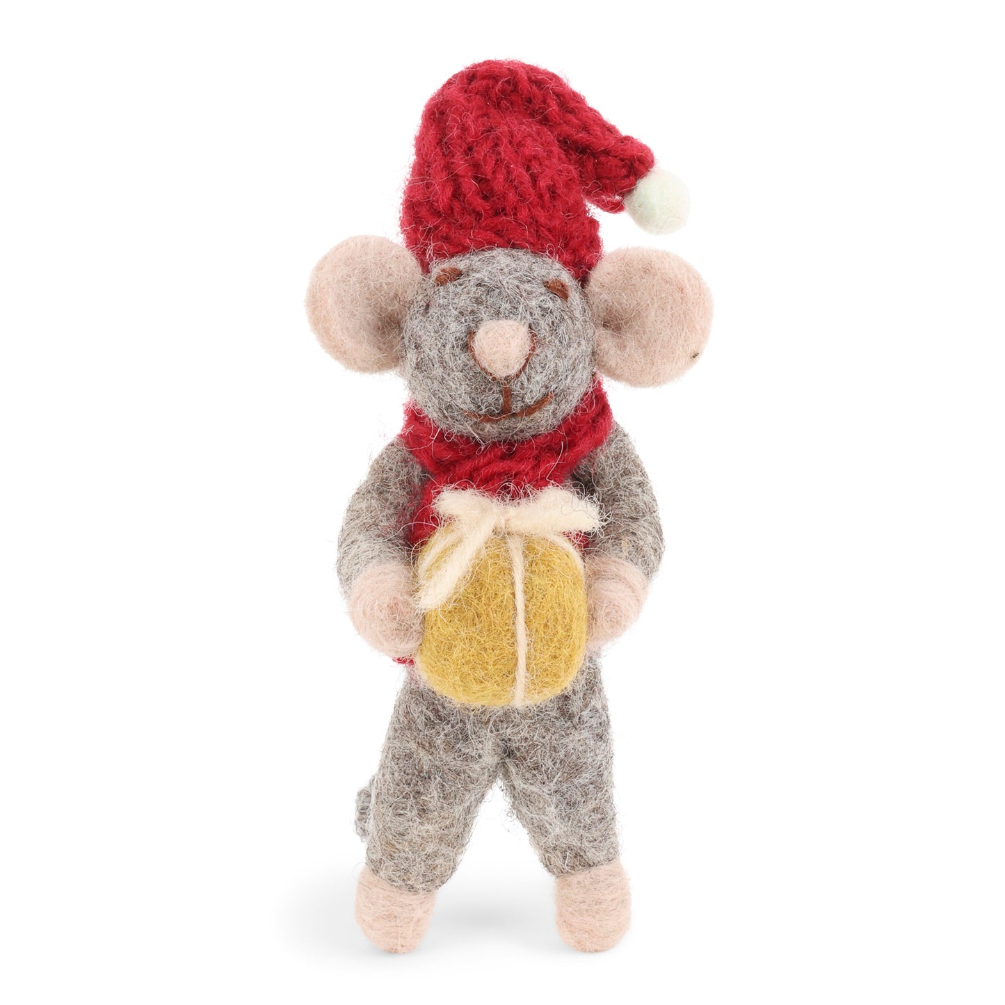 Grey Mouse w/Gold Brown Present