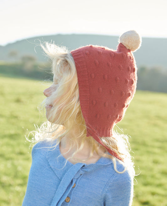 POM POM BONNET/RED