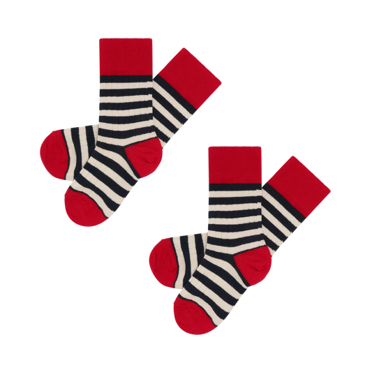 Striped Socks/RED/DARK NAVY
