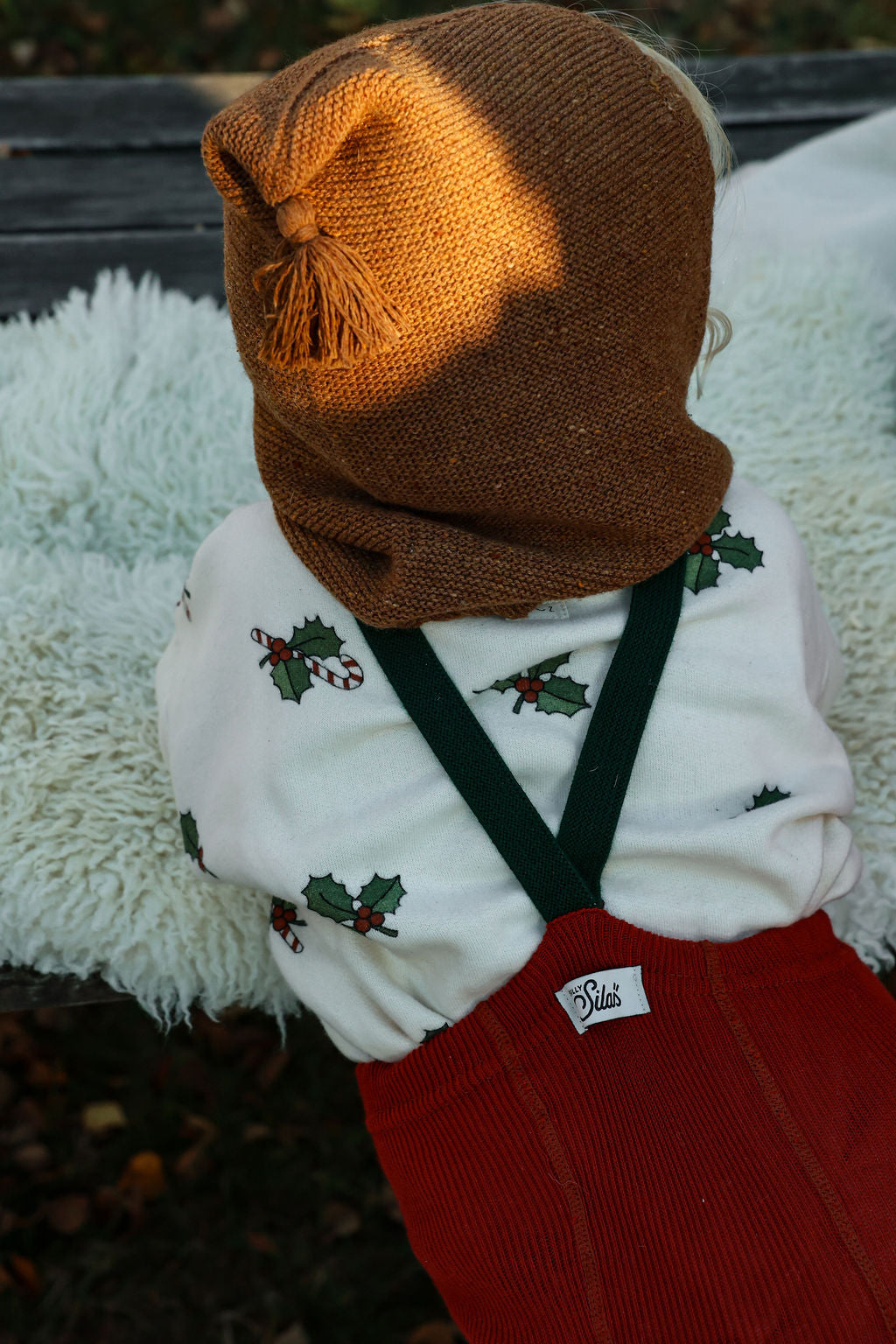 Retro Ribbed Suspender Tights_Maple Leaf x Dark Forest Green