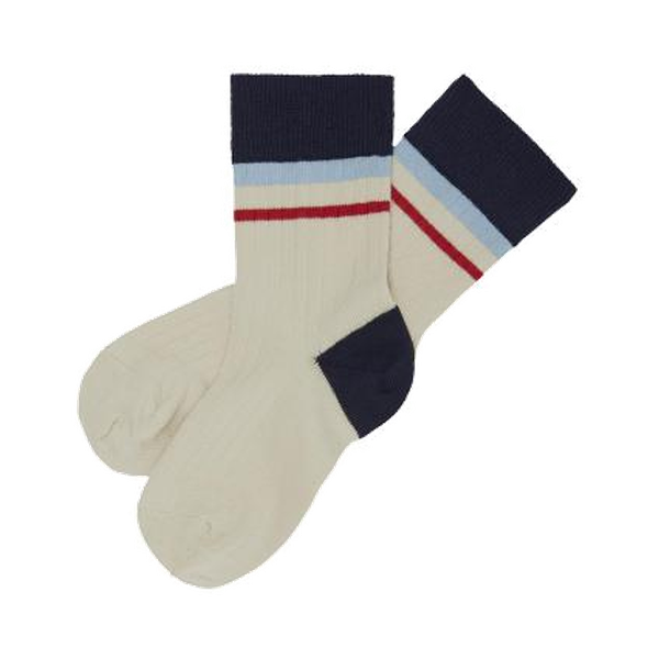 Color Block Socks/ECRU