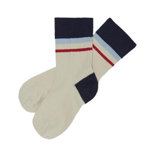 Color Block Socks/ECRU