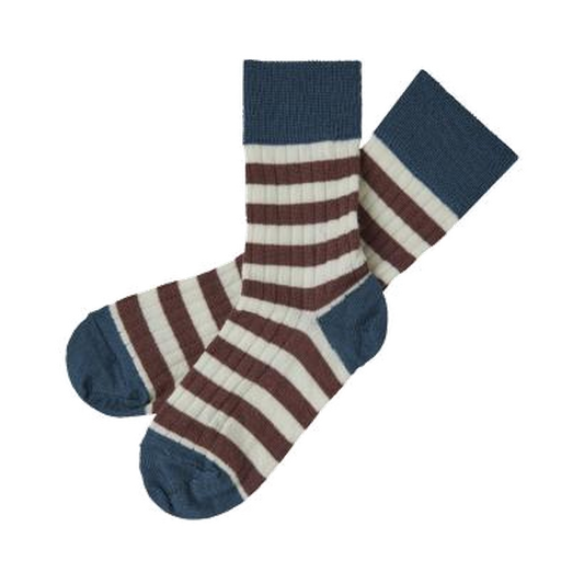 Classic Stripe Socks/POND BLUE/CLAY
