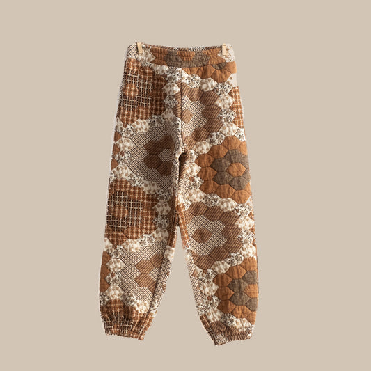 PATCHWORK JOGGERS/BROWN