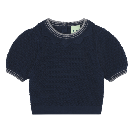 Baby Puff Sleeve Top/DARK NAVY