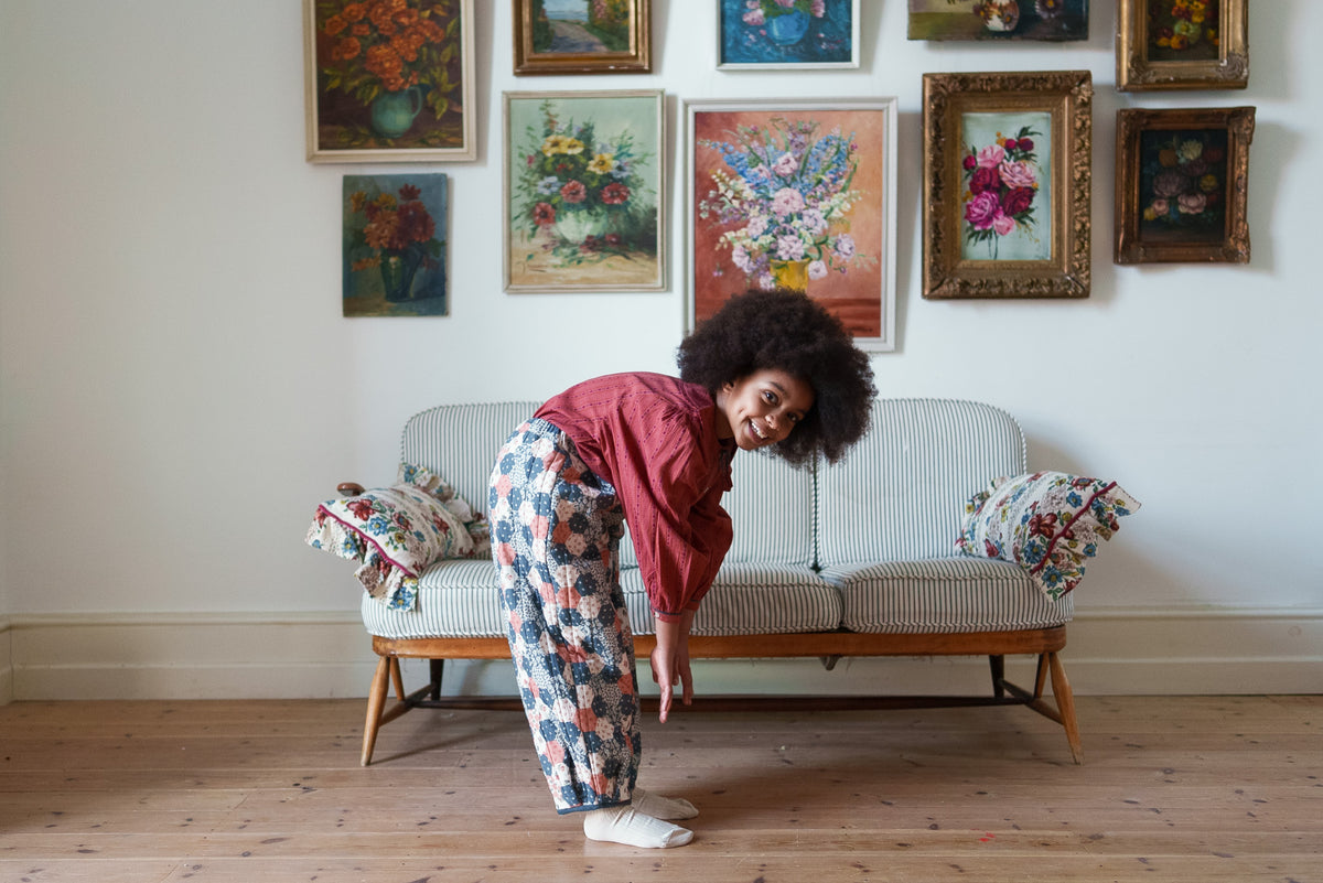 Quilted Trousers/Patchwork Floral