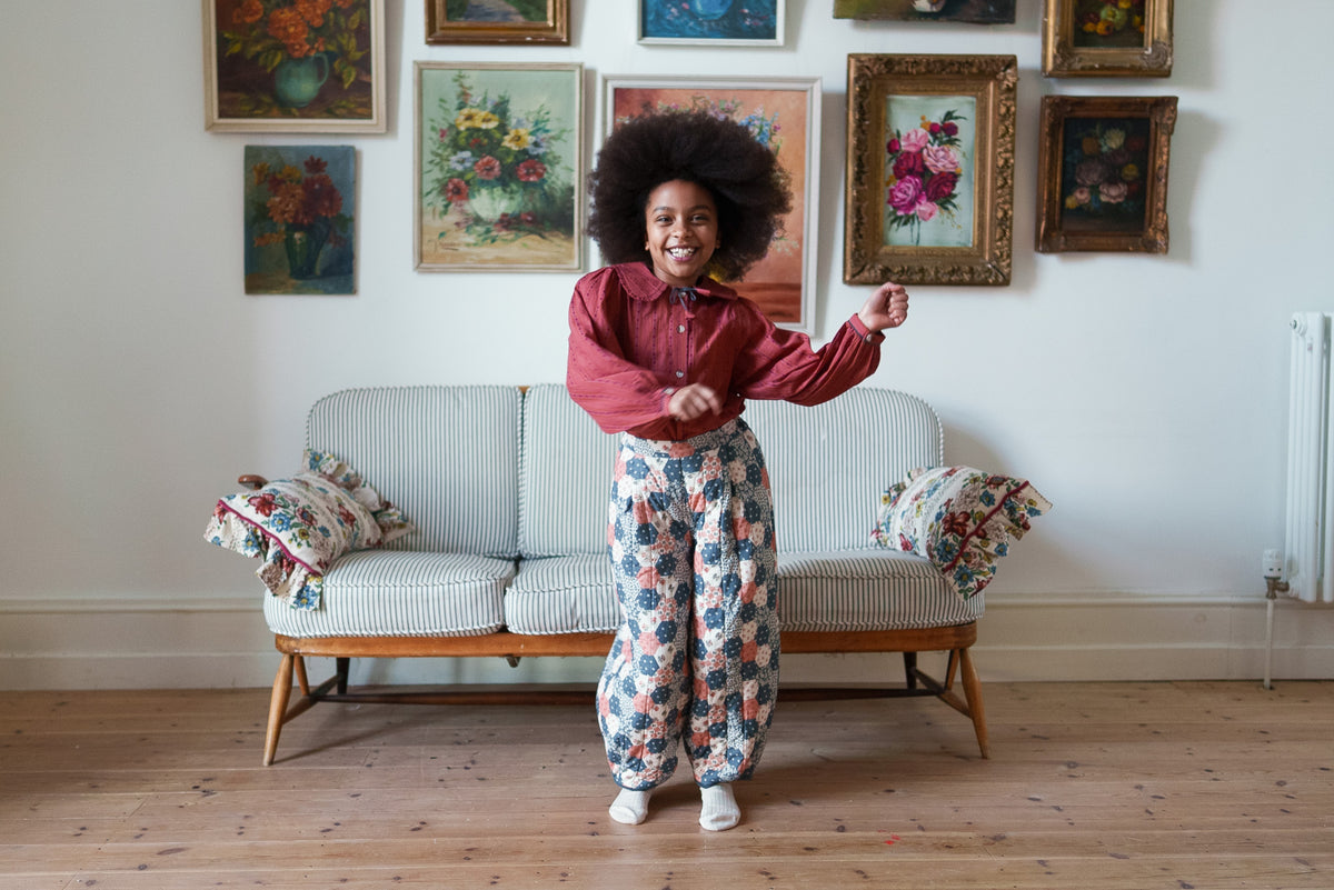 Quilted Trousers/Patchwork Floral