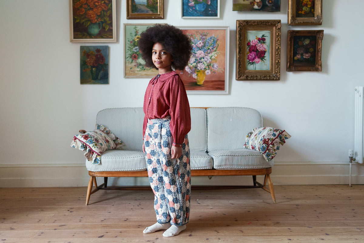 Quilted Trousers/Patchwork Floral