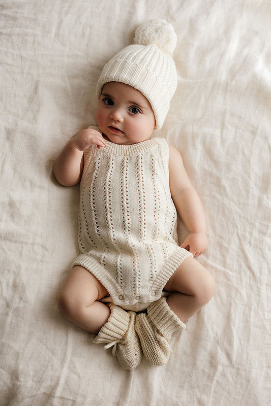 Knitted Bodysuit/Natural white
