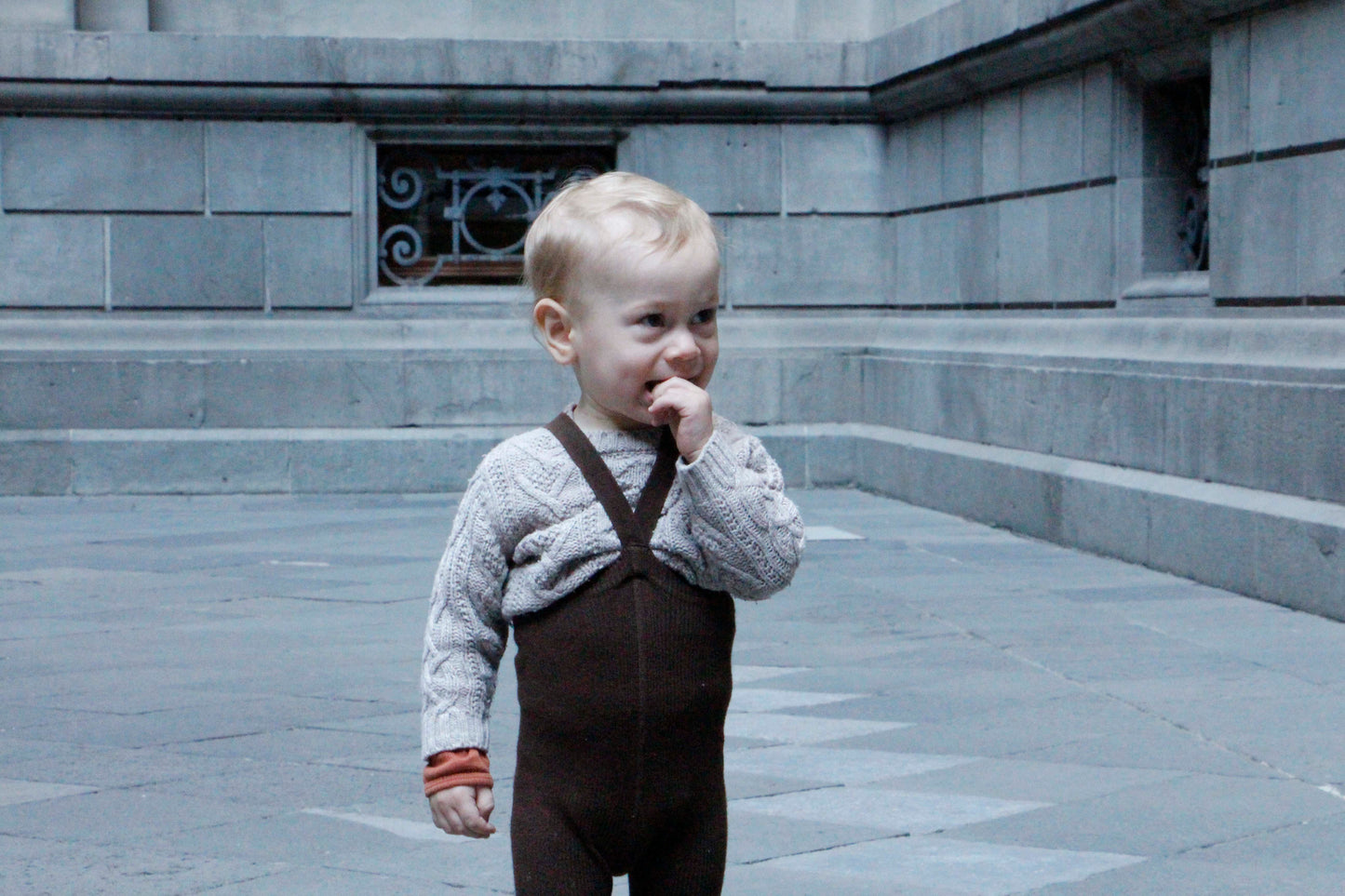 Retro Ribbed Suspender Tights_Chocolate Brown