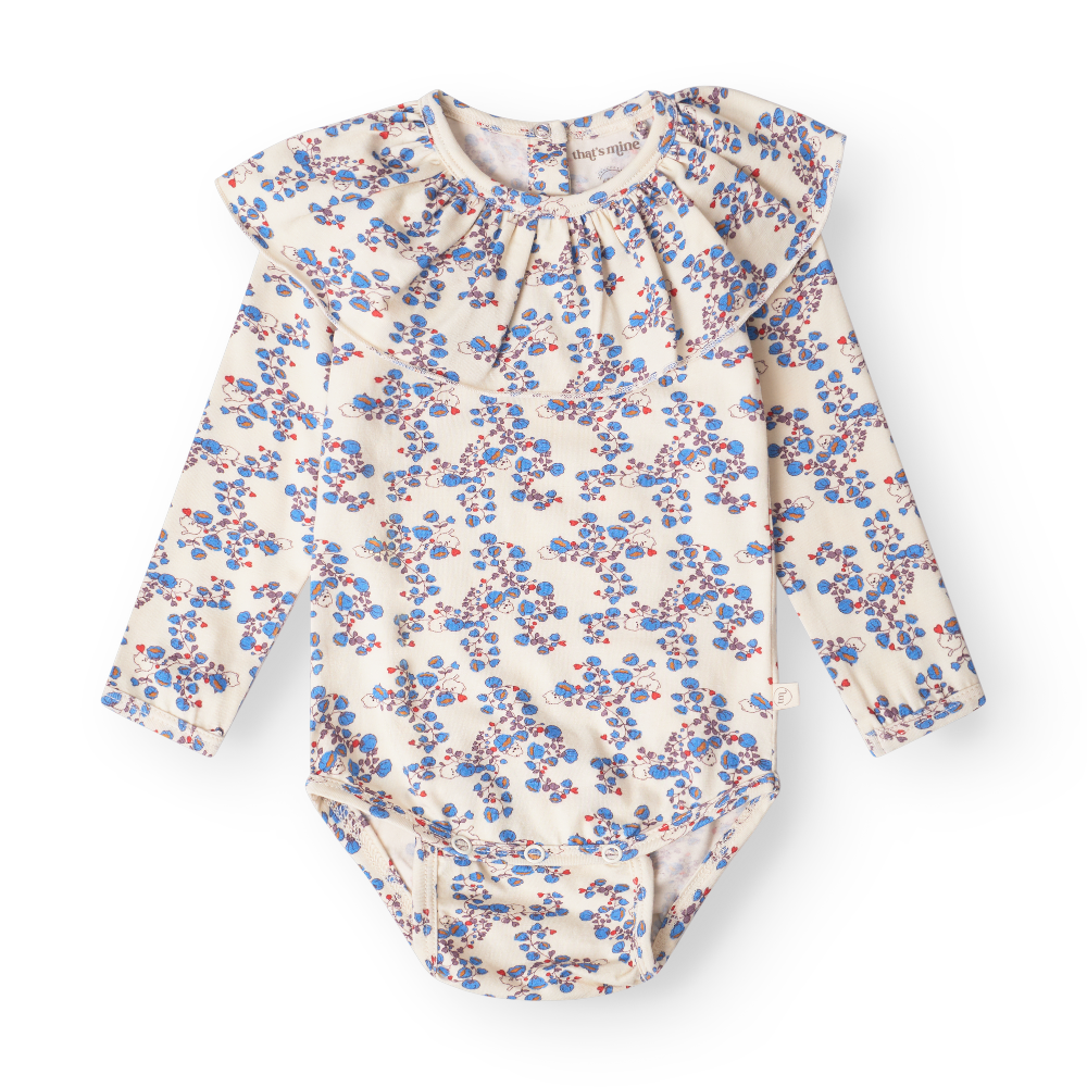 Ella baby body frill romper/Blue bells