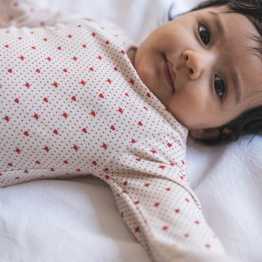 Ellis body baby romper/Lots of love red