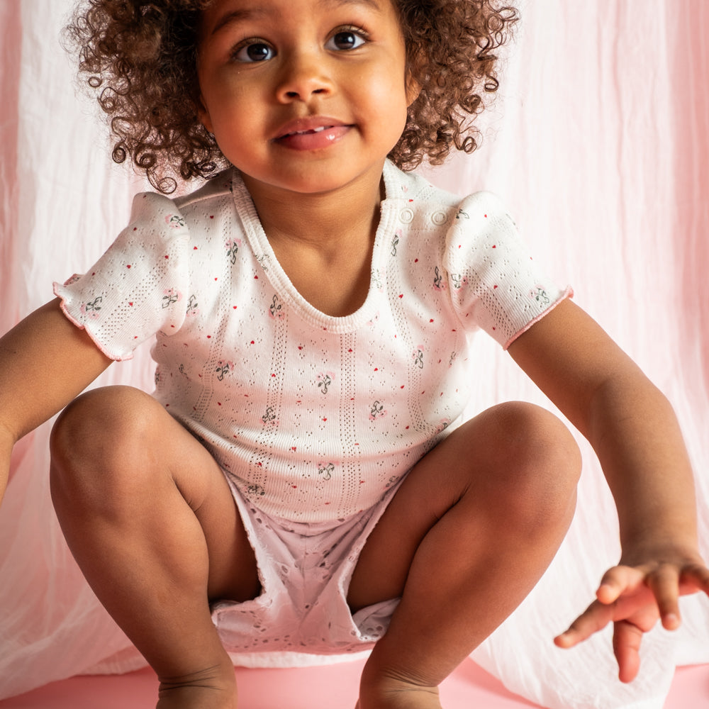 Greta SS baby body romper/Blooming love