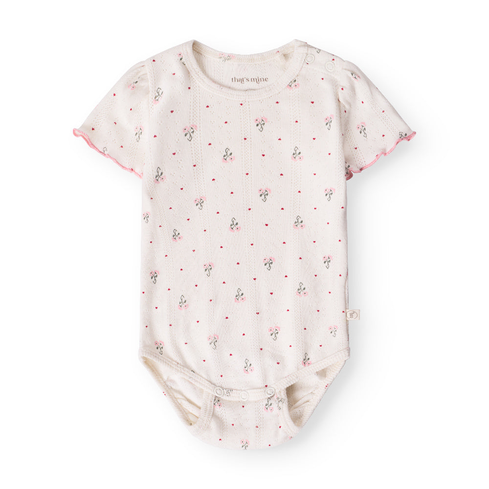 Greta SS baby body romper/Blooming love
