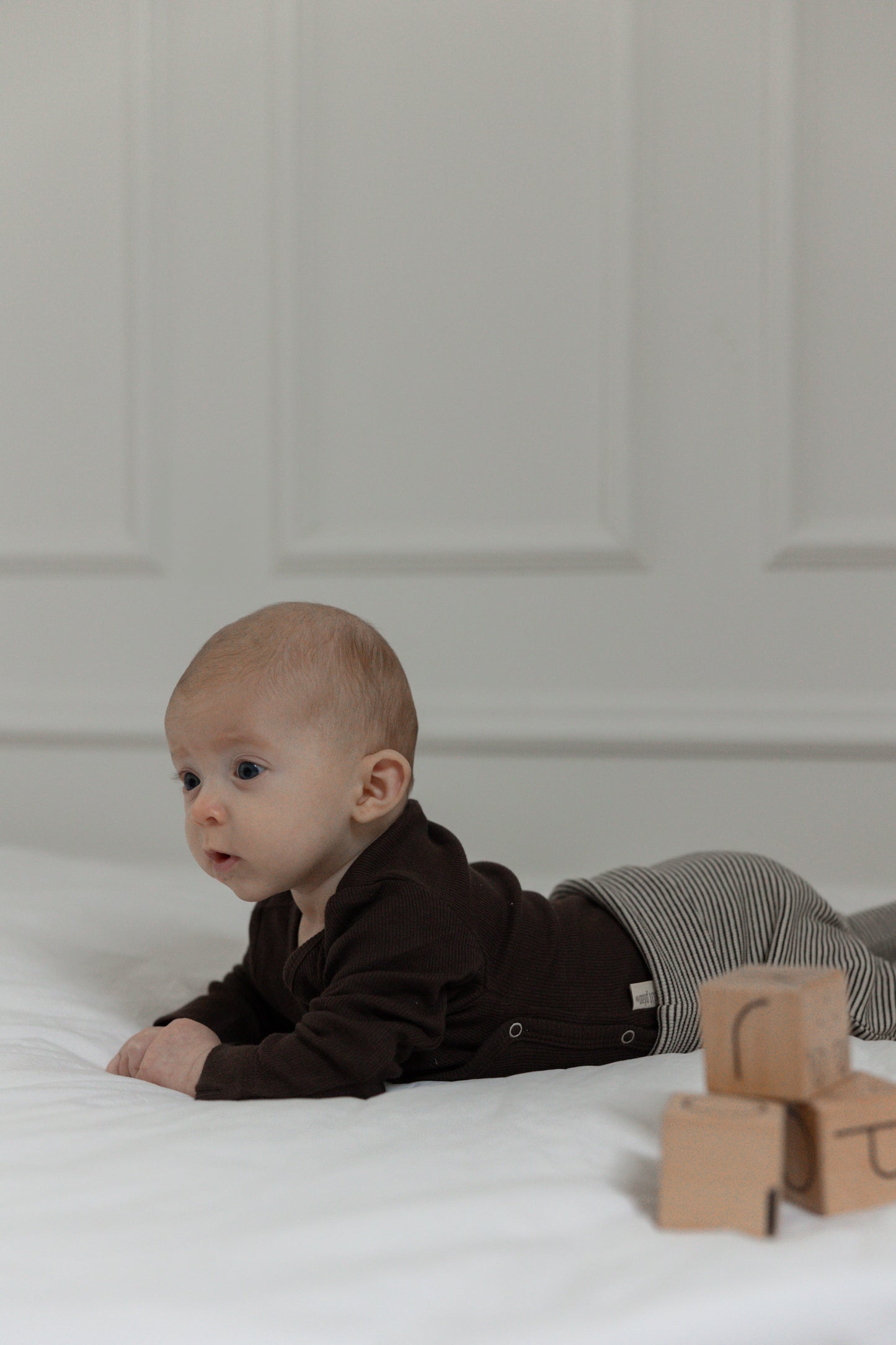 PPDian fold Baby leggings stripe NB NOOS/Coffee Bean/Dark Off White