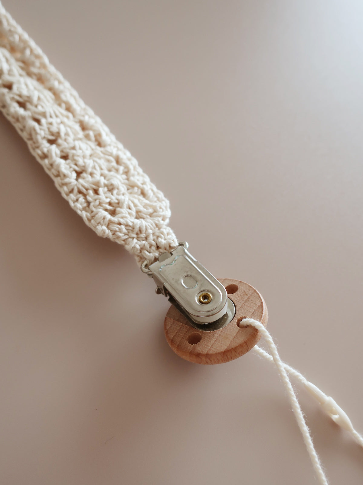 Baby Pacifier Strap/Beige