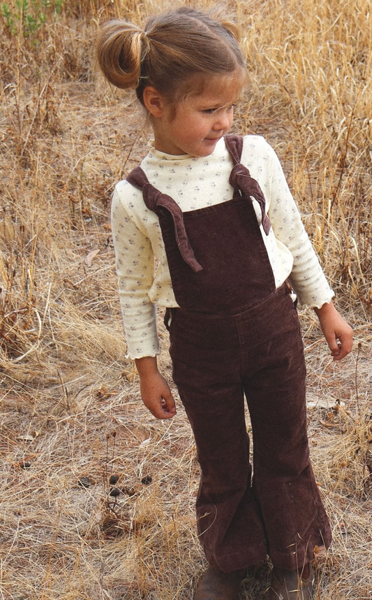 FARRAH FLARE OVERALL - BROWN CORD