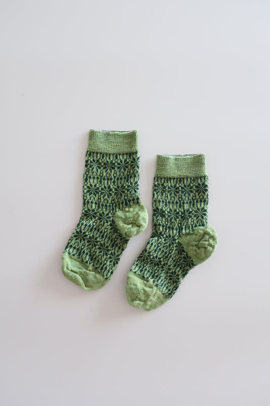 Norwegian children's socks - green