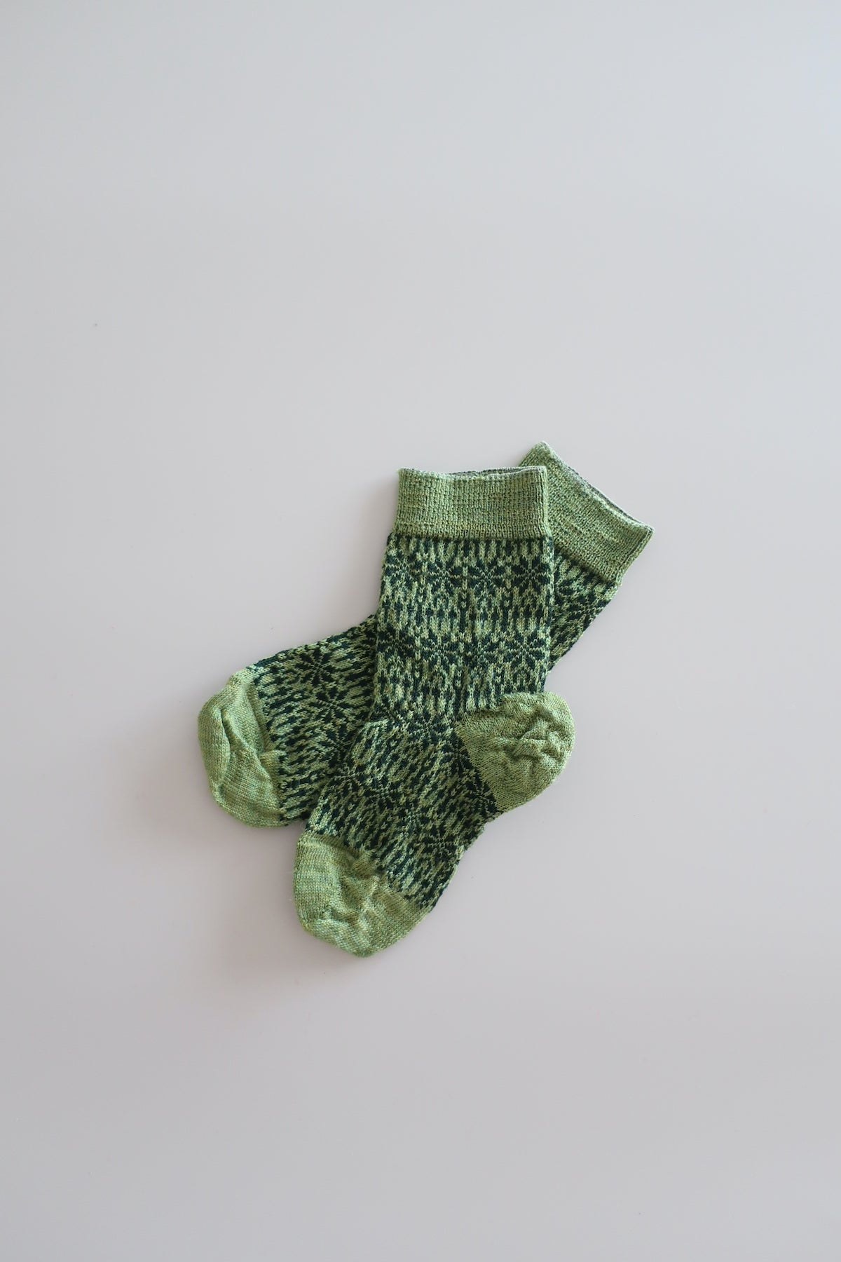 Norwegian children's socks - green