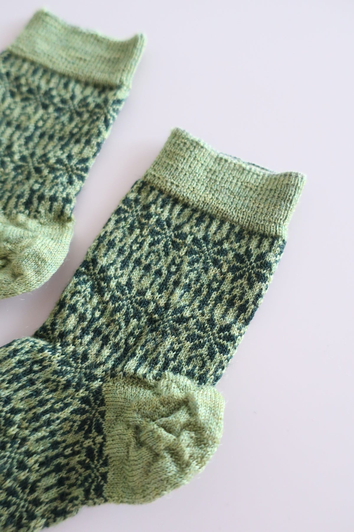 Norwegian children's socks - green