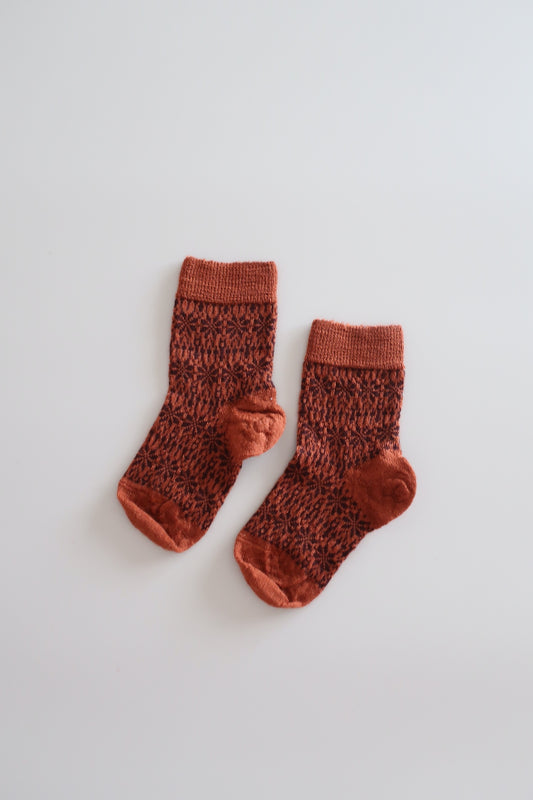 Norwegian children's socks - terra