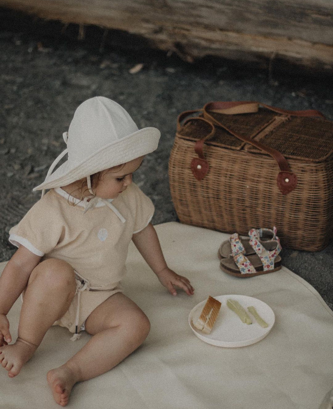 floppy hat | swim | cream